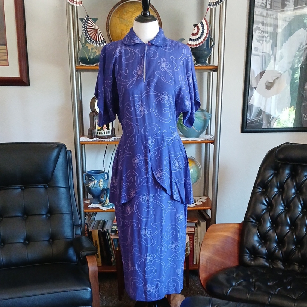 Norma Kamali Purple dress 1940s Style Dress Size S